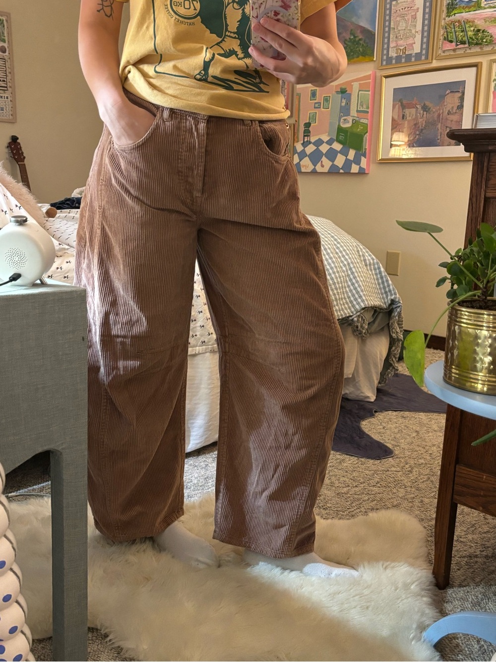 We The Free Barrel Corduroy Pants in Light Brown - Picture 2 of 3